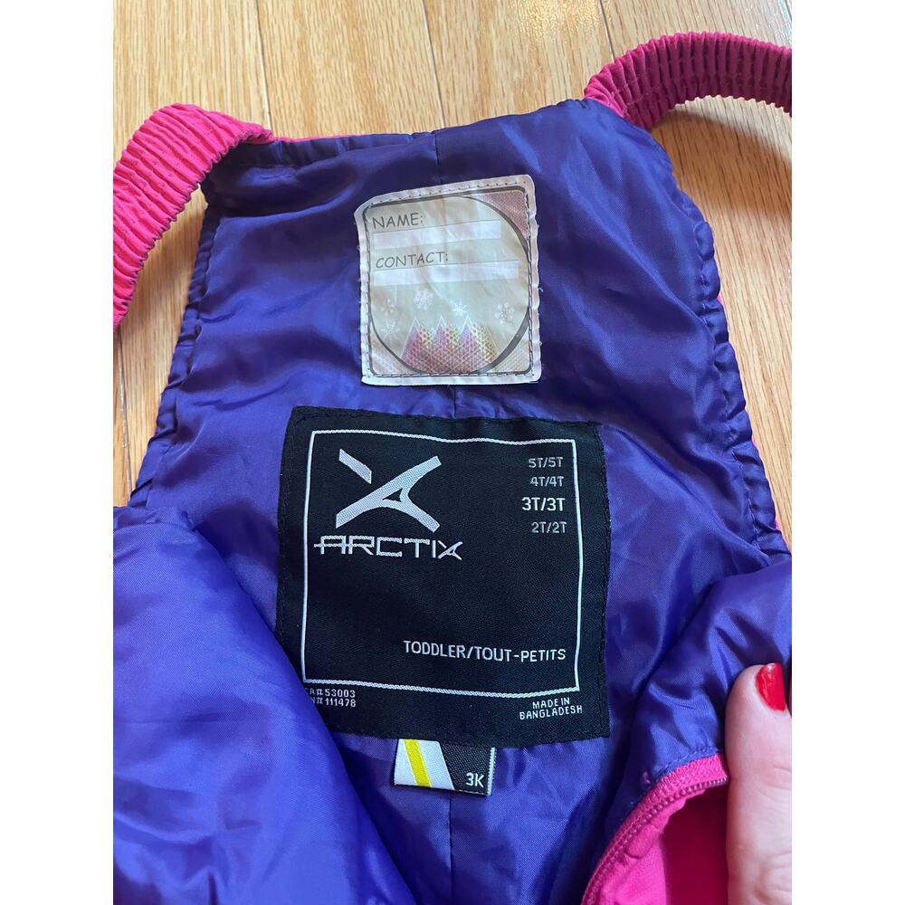 Arctix Snow Pants Toddler Size 3T Solid Pink Girls Waterproof Pull On Adjustable - Picture 3 of 4
